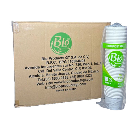 Contenedor Compostable para Salsas, Sopas y Helados Bowl 8 oz