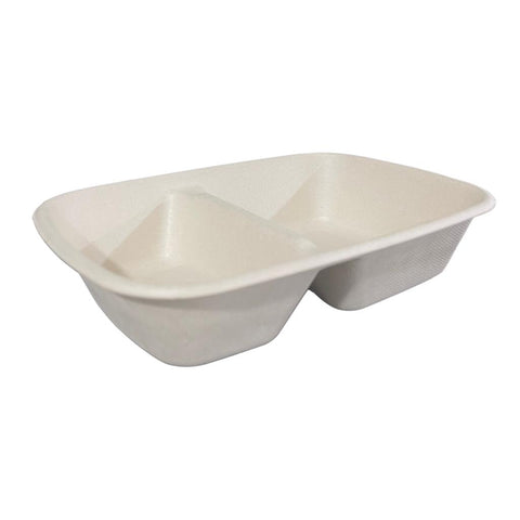 Contenedor Bagazo de Trigo 1000 ml Rectangular con 2 Divisiones