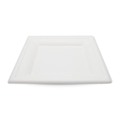 Plato Cuadrado Biodegradable de Bagazo de Caña 8″