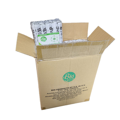 Popote Compostable Negro 15 cm x 6 mm