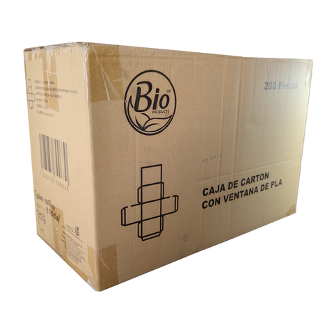 Caja Compostable de Cartón Con Ventana de PLA 26''