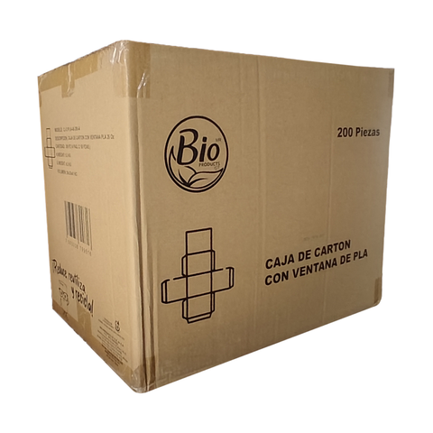 Caja Compostable de Cartón Con Ventana de PLA 65''