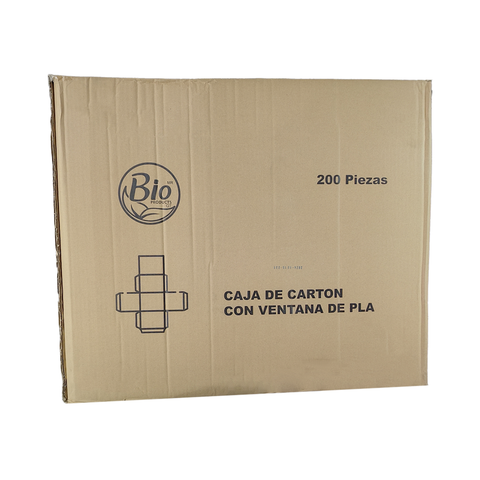 Caja Compostable de Cartón Con Ventana de PLA 26''