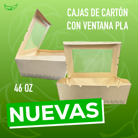 Caja Compostable de Cartón Con Ventana de PLA 46''