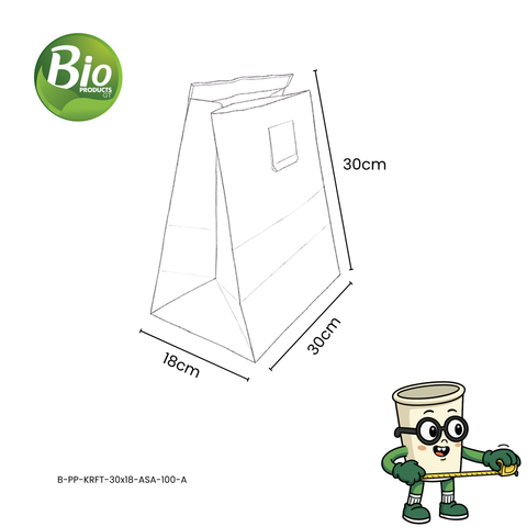 Bolsa Mediana de Papel Kraft con Asa Impermeable
