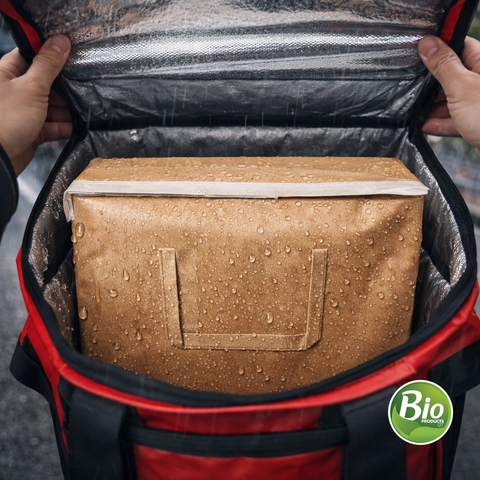 Bolsa Grande de Papel Kraft con Asa Impermeable