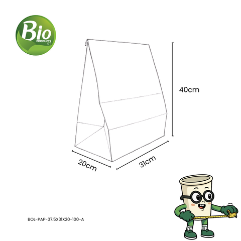Bolsa Mediana sin Asa de Papel Kraft Impermeable
