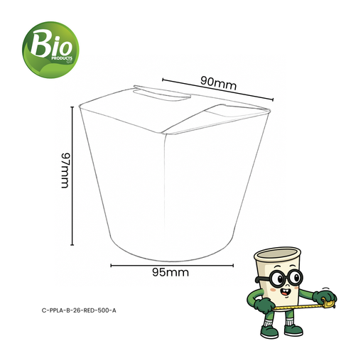 Contenedor Redondo de Papel + PLA 26 oz