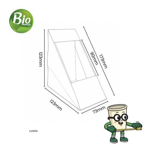 Caja de Cartón para Sándwich con Ventana de PLA