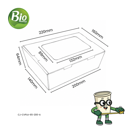 Caja de Cartón con Ventana de PLA Grande 65"