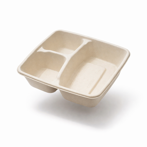 Contenedor de Bagazo de Trigo de 1000 ml con 3 Divisiones