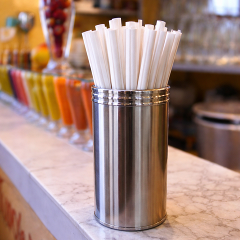 Popotes Compostable de PLA Blanco 21 cm x 9 mm