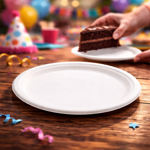 Plato Redondo Biodegradable de Fécula de Maíz 6''