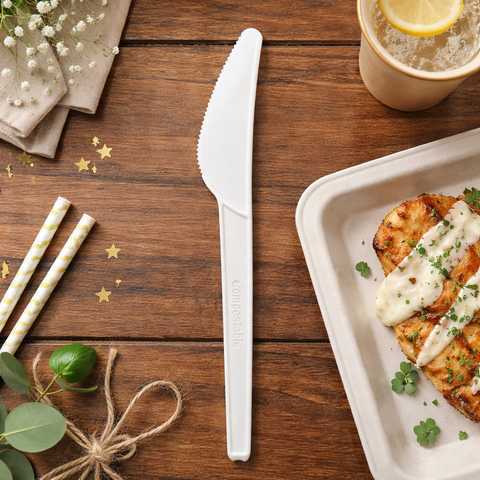 Cuchillo Compostable de PLA 6″
