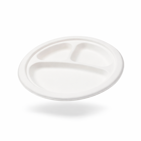 Plato Redondo de Bagazo de Caña 9" con División