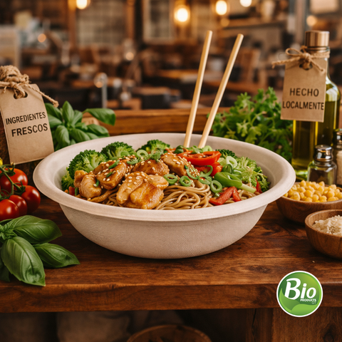 Bowl Compostable de Bagazo de Trigo 24 oz