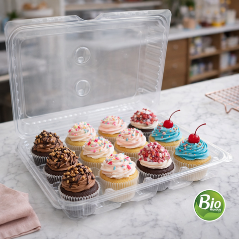 Contenedor Domo para 12 Cupcakes de PLA