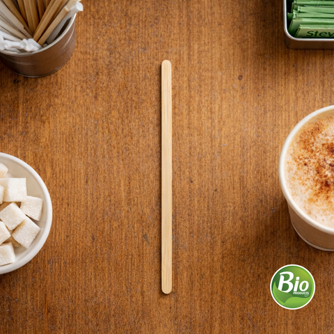 Agitador Compostable de Bambú 17 cm