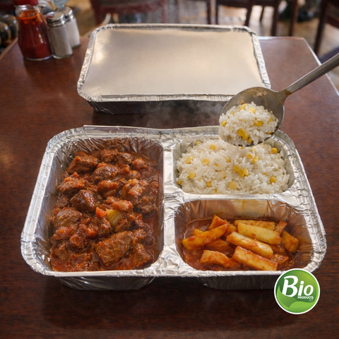 Charola de Aluminio con 3 Divisiones y Tapa
