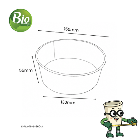 Bowl Ensaladera de Papel + PLA 16 oz