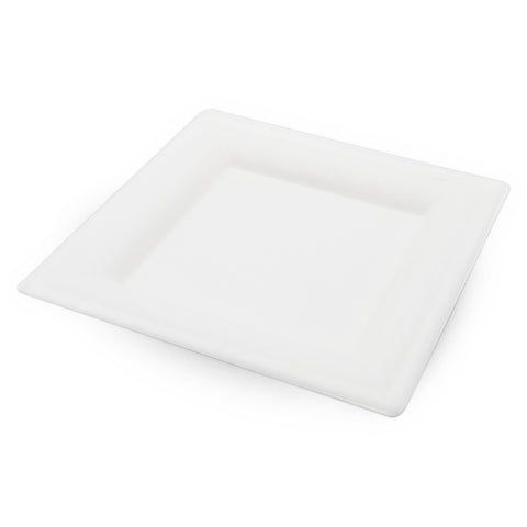 Plato Cuadrado Desechable Compostable de Bagazo de Caña 6″