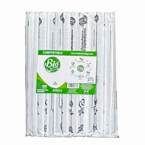 Popote Compostable 8mm 21 cm negro