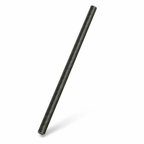 Popote de Papel Negro 21 cm x 8 mm