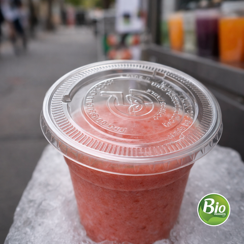 Tapa Transparente de PLA para Vaso 12-20 oz con Orificio