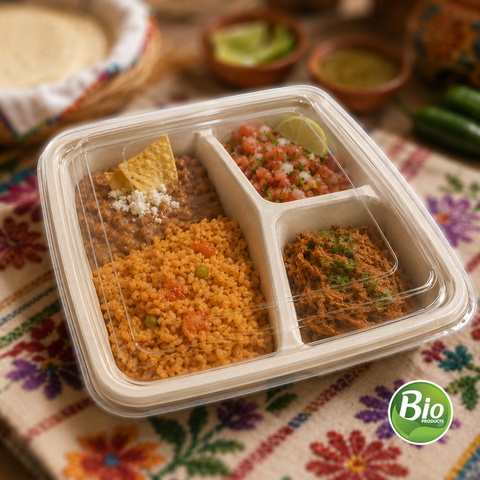 Tapa de PLA para Contenedor Cuadrado con 3 Divisiones