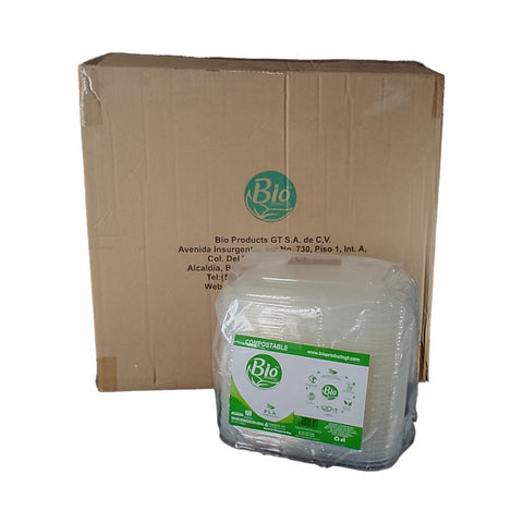 Tapa PLA para Contenedor Bagazo de Trigo 900 y 1000 ml Rectangular