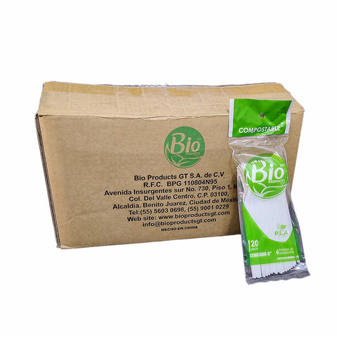 Tenedor biodegradable de PLA 6″
