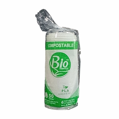 Tapa PLA para Vaso Compostable 10 a 16 oz abre y cierra