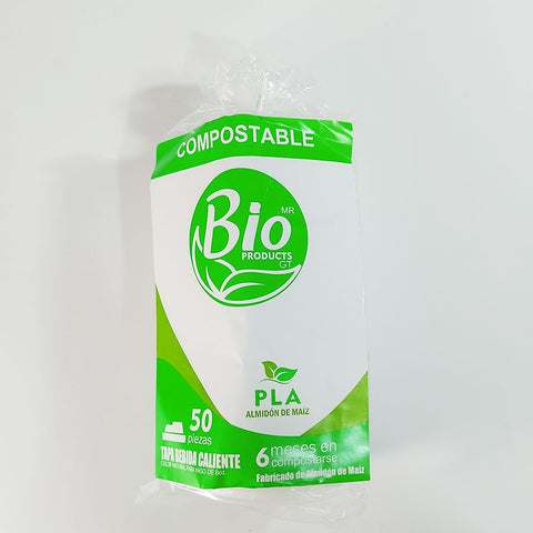 Tapa Compostable PLA para Vaso Bebida Caliente 8 oz