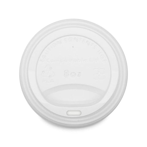 Tapa Compostable PLA para Vaso Bebida Caliente 8 oz