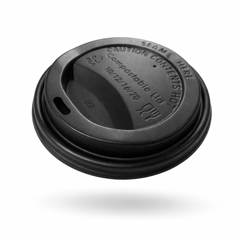 Tapa Negra de PLA para Vaso 10-16 oz